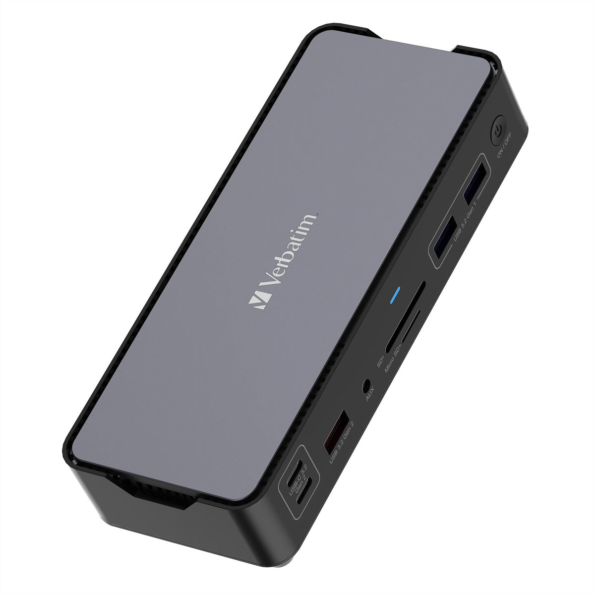 Verbatim CDS-15 Dockingstation – USB-C, 1× DP, 2× HDMI, 4× USB-A, 100 W PD, GbE, 3,5 mm Audio, für Windows/Mac