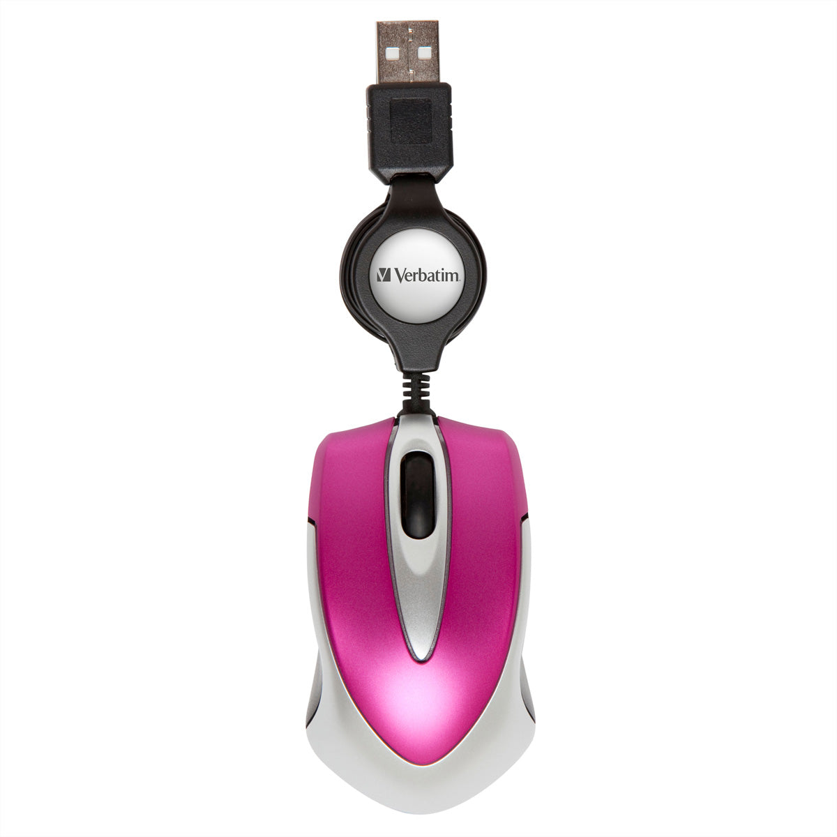Verbatim Go Mini – Maus – Kabelgebunden (USB‑A), 1000 DPI, beidhändig, Pink