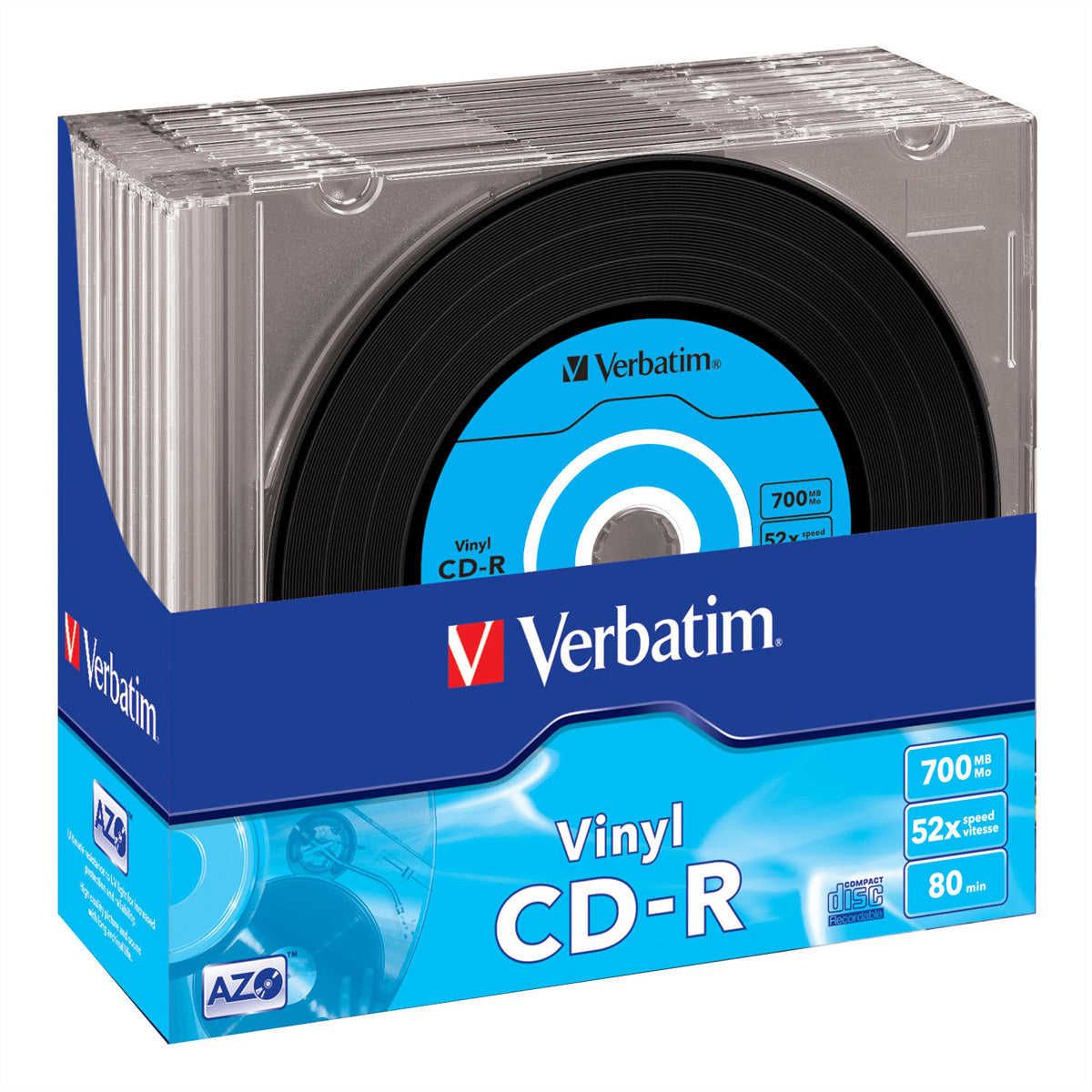 Verbatim CD-R 700 MB – 52×, Data Vinyl, 10er Pack