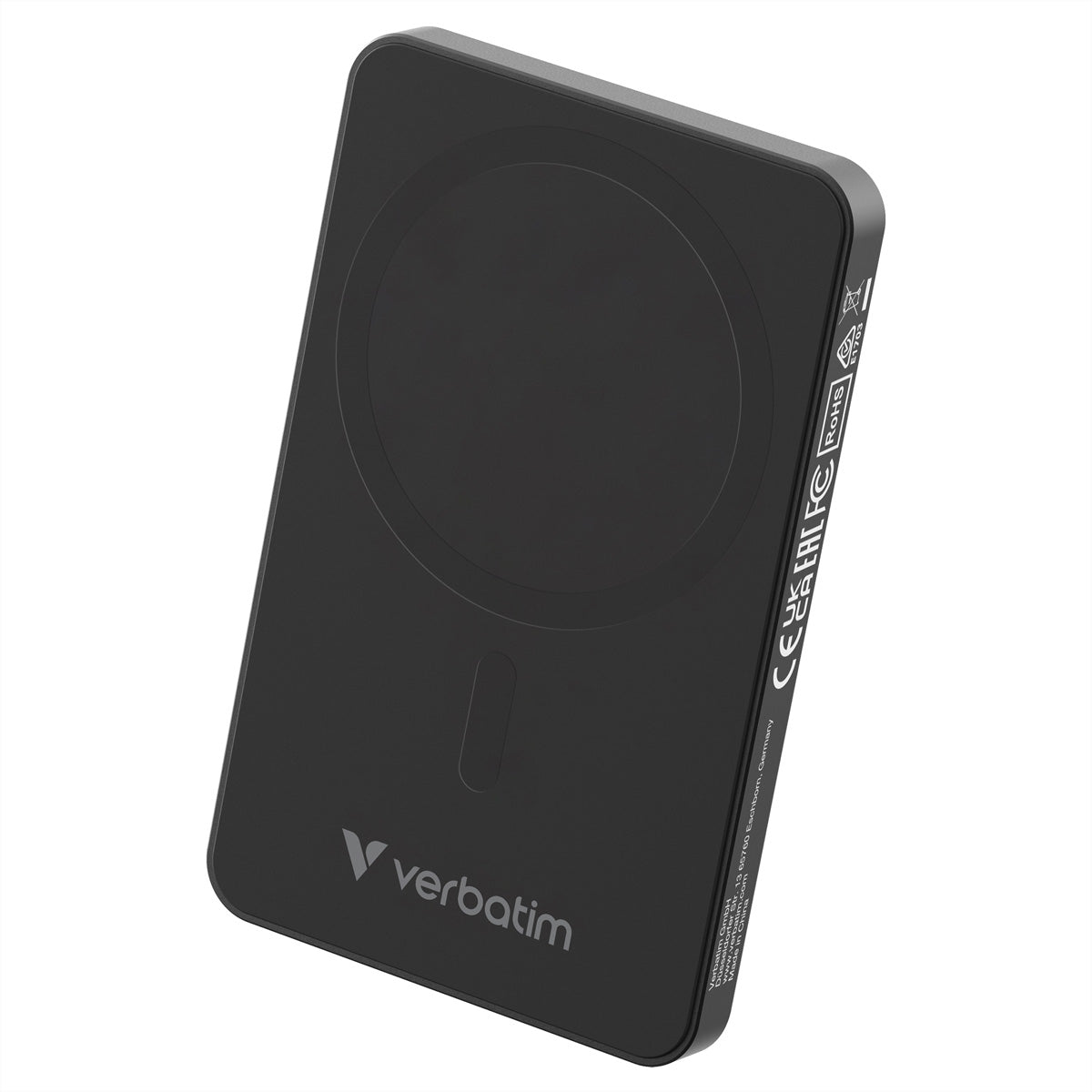 Verbatim MagSafe Powerbank 5'000 mAh – 20 W PD, Wireless 20 W, 1× USB-C, 1× USB-A, schwarz