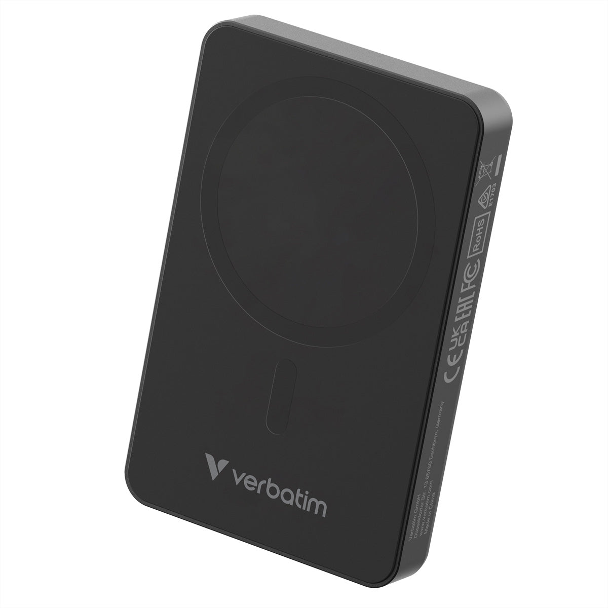 Verbatim MagSafe Powerbank 10'000 mAh – 20 W PD, Wireless 15 W, 1× USB-C, schwarz