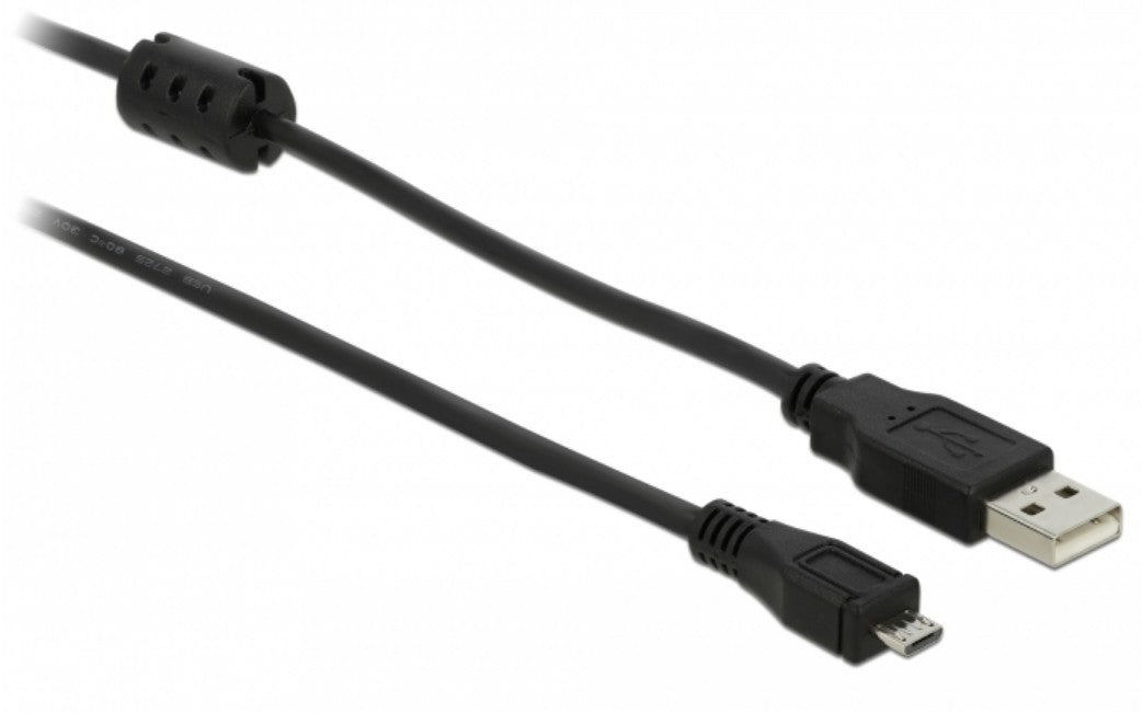 DeLOCK USB-A auf Micro-USB-B Kabel – USB 2.0 (480 Mbit/s) – 2 m – Schwarz