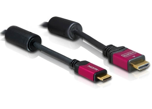 DeLOCK Mini-HDMI auf HDMI Kabel 4K – 3 m – Rot