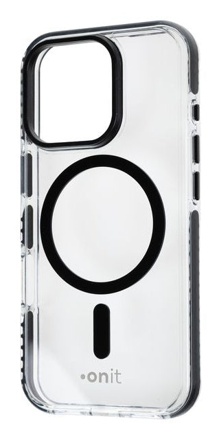ONIT Backcover – für Apple iPhone 16 Pro, MagSafe, PC+TPE+TPU, Schwarz/Transparent, bis 3 m sturzsicher