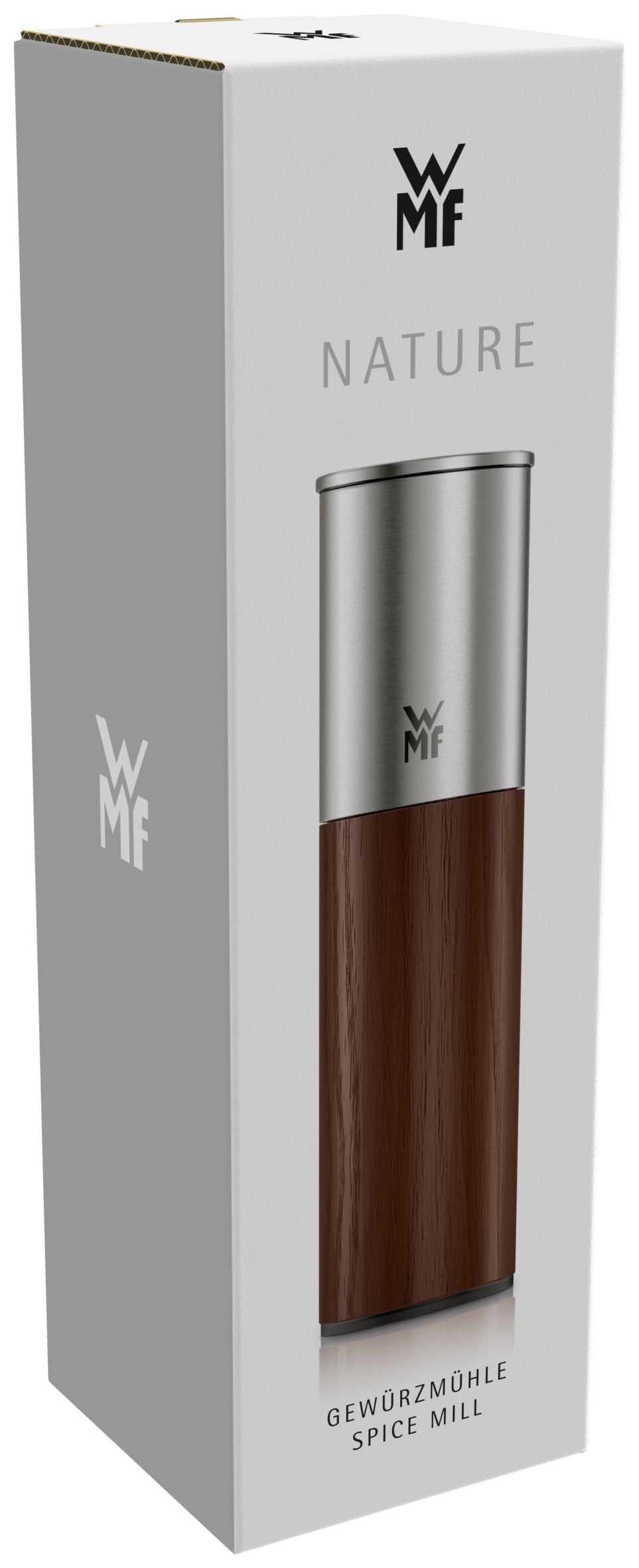 WMF Ceramill – Salz-/Pfeffermühle 21,5 cm, Edelstahl 18/10/Holz/Keramik, Keramikmahlwerk, Dunkelbraun