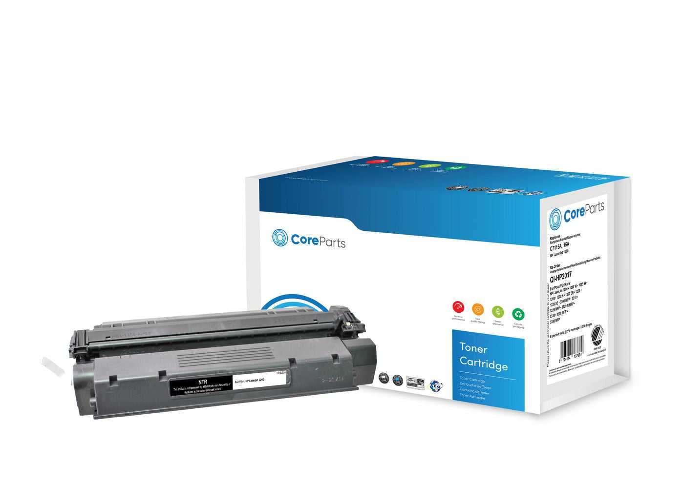 CoreParts 15A (C7115A) Schwarzer Toner – Kompatibel – 2'500 Seiten – für HP LaserJet 1200