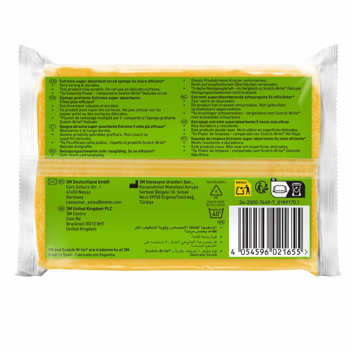 Scotch-Brite Naturschwamm – Rechteckig, für Grill, mehrfarbig, 2 Stk.