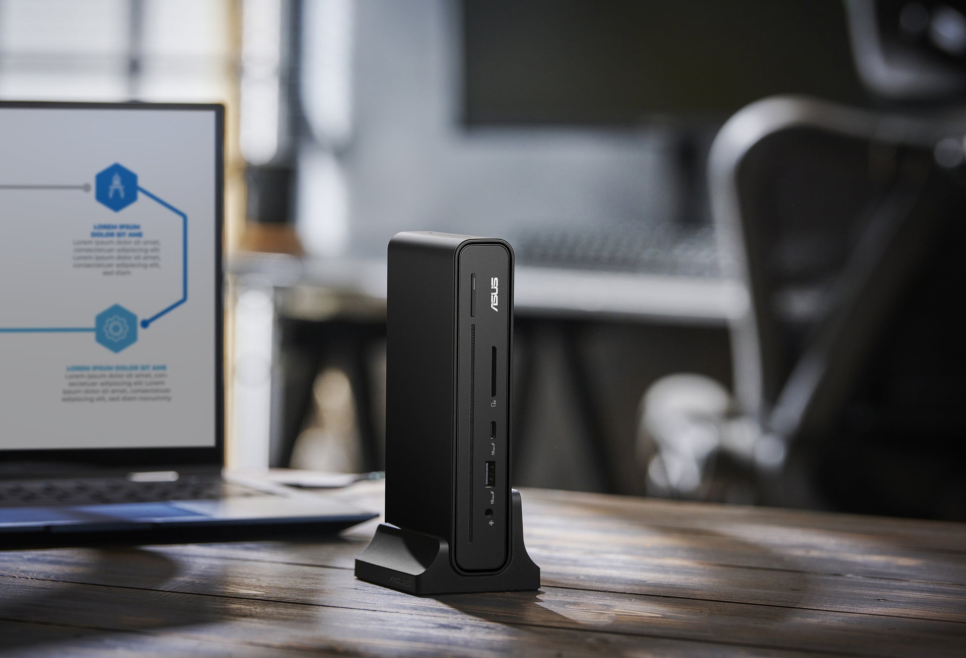 ASUS DC301 Dockingstation – USB-C, 2× DP, 1× HDMI, 3× USB-A, 2× USB-C, 90 W PD, GbE, SD, 3,5 mm Audio