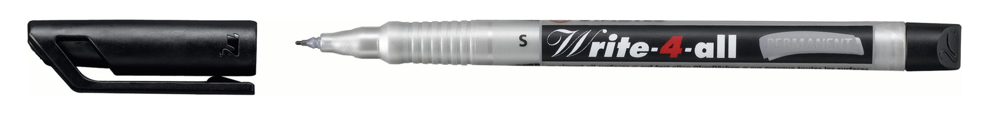 STABILO Write-4-all Permanentmarker – Rundspitze 0,4 mm – Schwarz – für Glas, Metall und Kunststoff