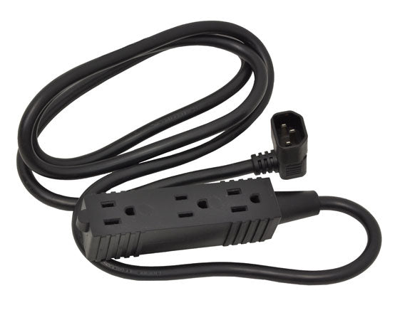 Ergotron Steckdosenleiste – 3× Steckdosen, schwarz