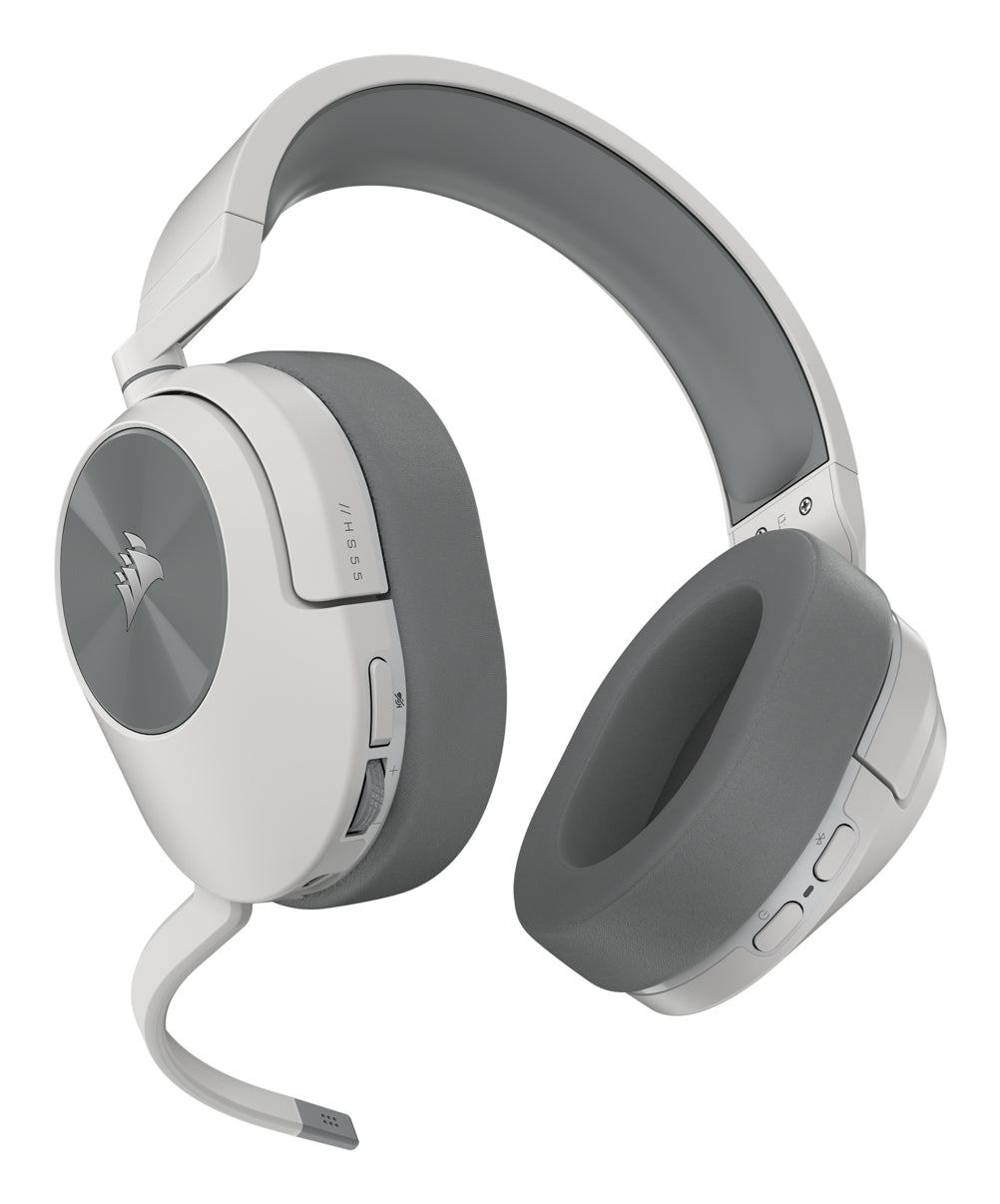 Corsair HS55 WIRELESS – Gaming-Headset, Over-Ear – 2,4 GHz/Bluetooth 5,2, mit Mikrofon – Weiss