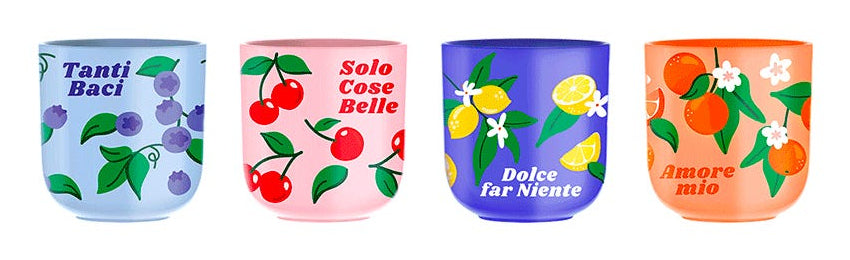 Bialetti Kaffeebecher – 4er Set, 300 ml, Porzellan, Mehrfarbig, spülmaschinenfest, mikrowellengeeignet