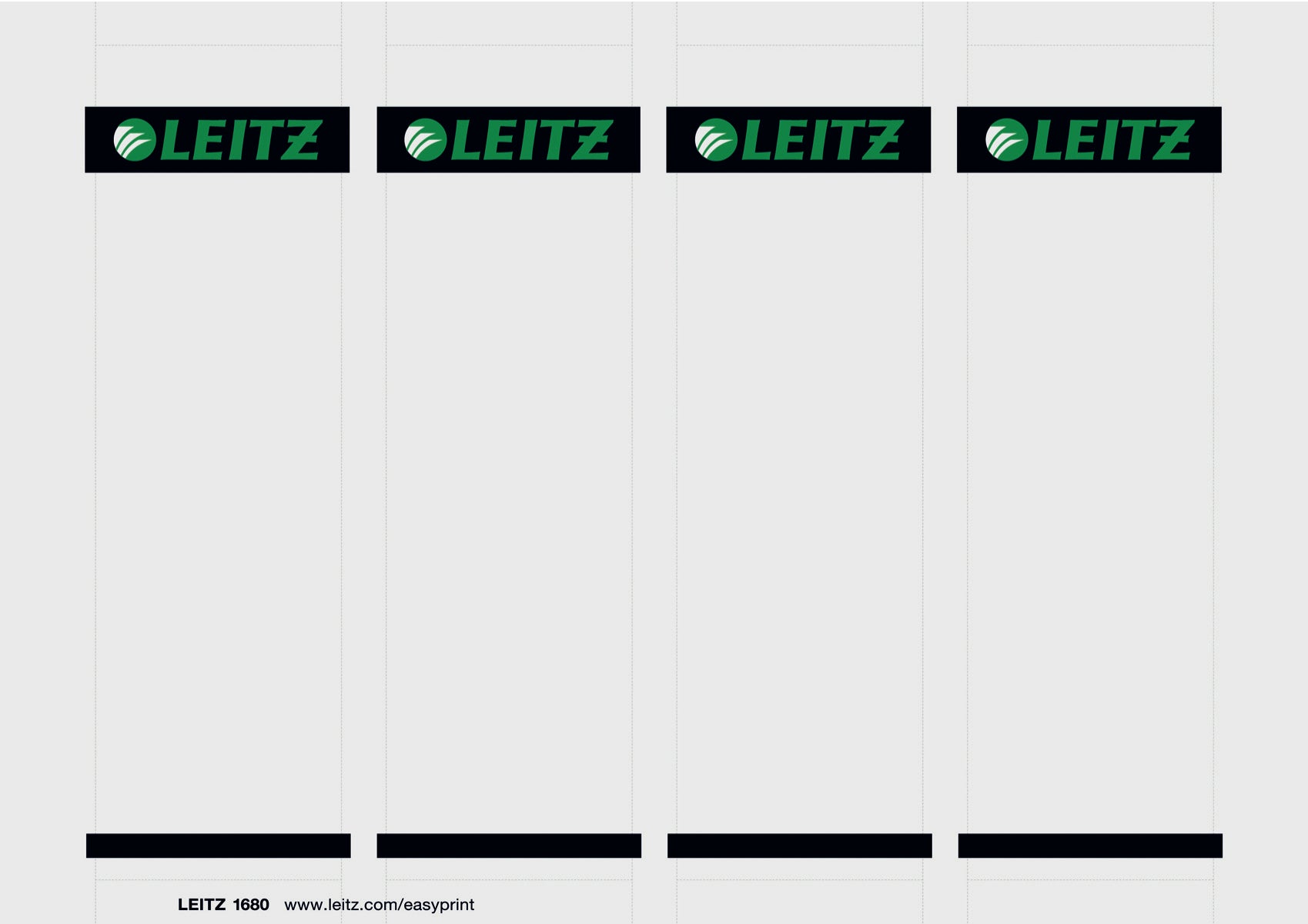Leitz Einsteckrückenschilder – 56 × 190 mm, Karton, A4, 25 Blatt (100 Stk.), für Leitz Plastik-Ordner