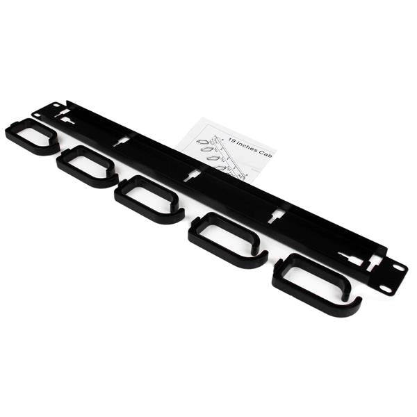 StarTech.com Kabelmanagementtafel – 19" Rack, 1U, 483×88,6×43 mm, Schwarz