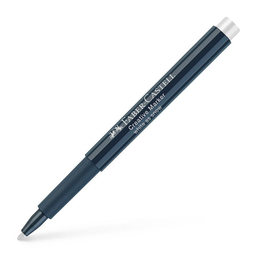 Faber-Castell Non-Permanent-Marker Creative – Rundspitze 1,5 mm – Weiss wie Schnee – trocken abwischbar
