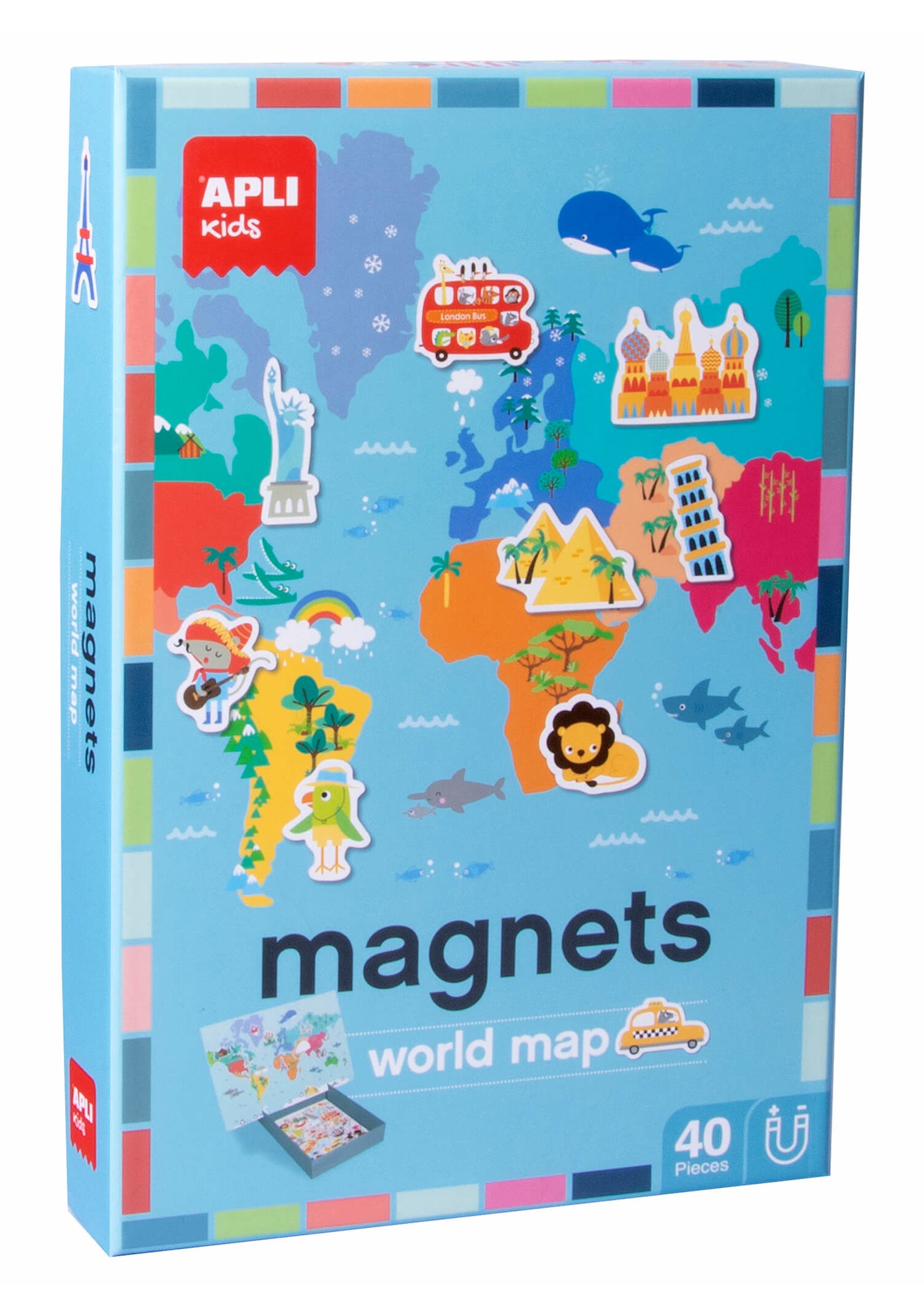 APLI Kids Magnet-Set – Weltkarte, 40 Teile