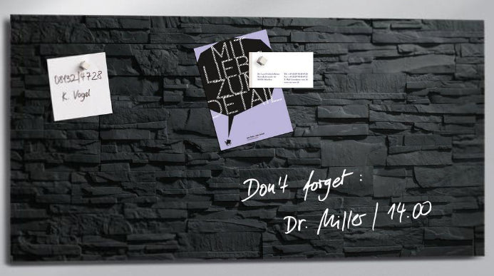 Sigel Whiteboard – 91 × 46 cm, Glas, magnetisch, Wandmontage, inkl. Magnetwürfel, Montagesatz