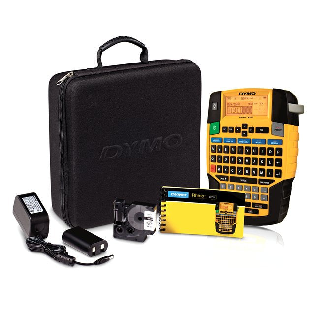 DYMO RHINO 4200 – Beschriftungsgerät, für RHINO-Bänder 6–19 mm, AZERTY-Tastatur