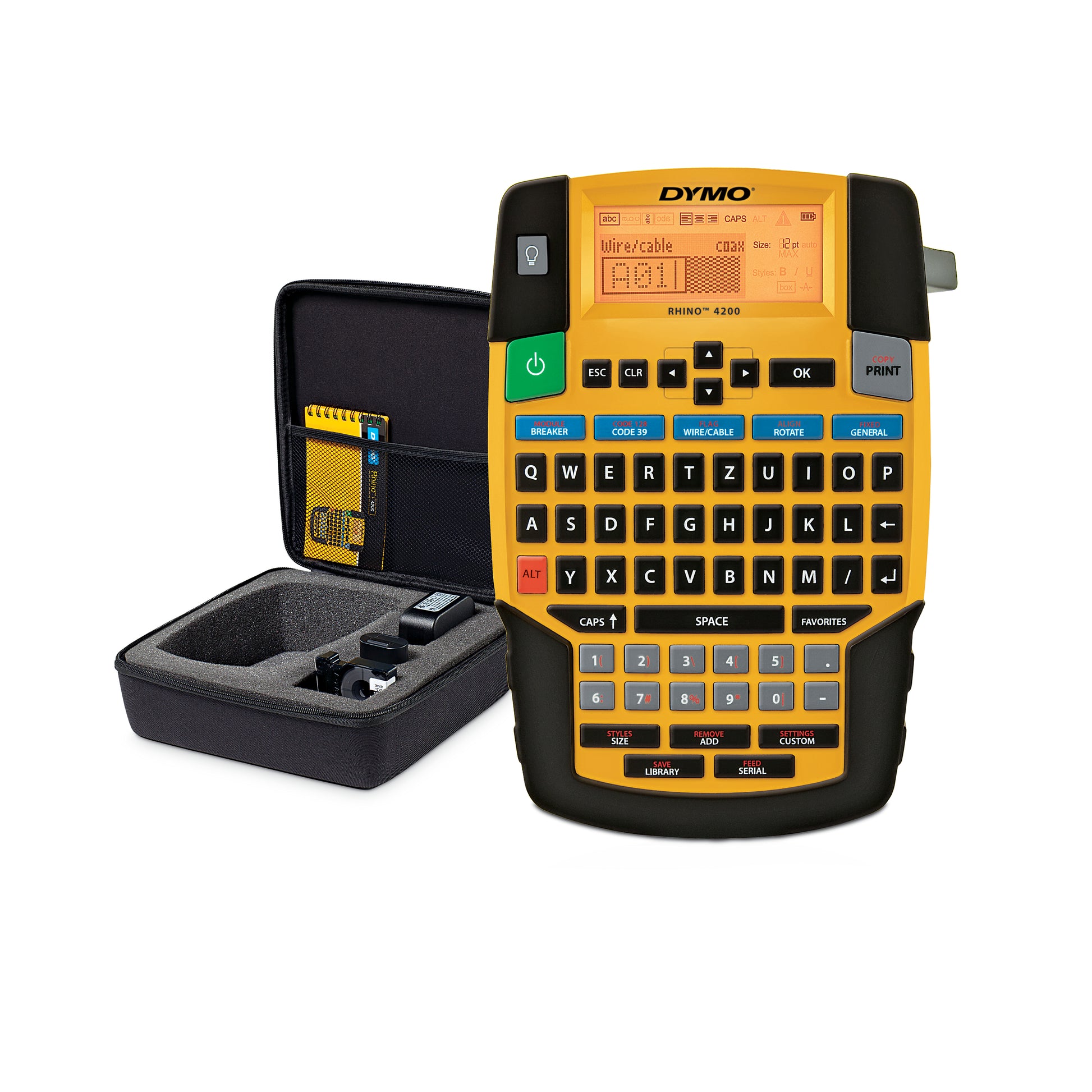 DYMO RHINO 4200 – Beschriftungsgerät, für RHINO-Bänder 6–19 mm, AZERTY-Tastatur