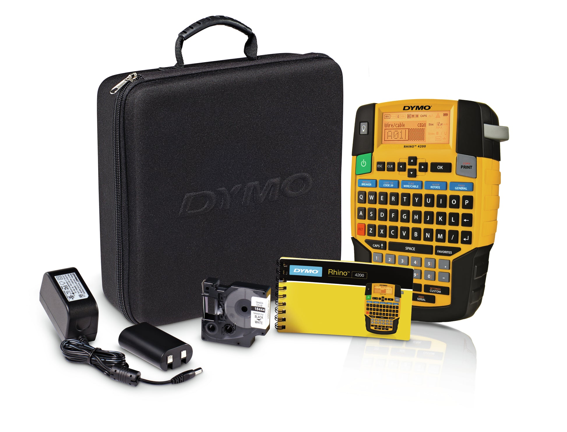 DYMO RHINO 4200 – Beschriftungsgerät, für RHINO-Bänder 6–19 mm, AZERTY-Tastatur