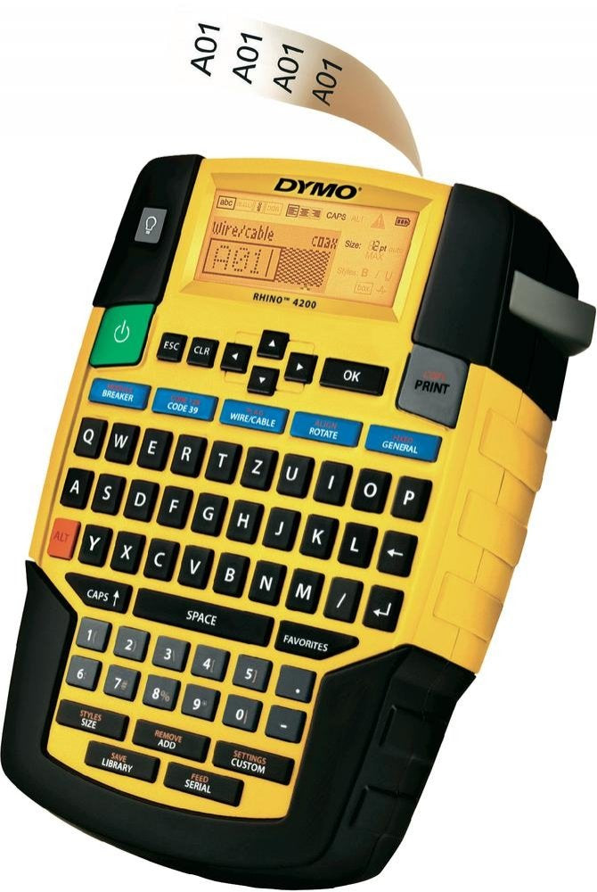 DYMO LabelManager Rhino 4200 – Beschriftungsgerät für Schriftbänder 6–19 mm, Lithium-Ionen-Akku