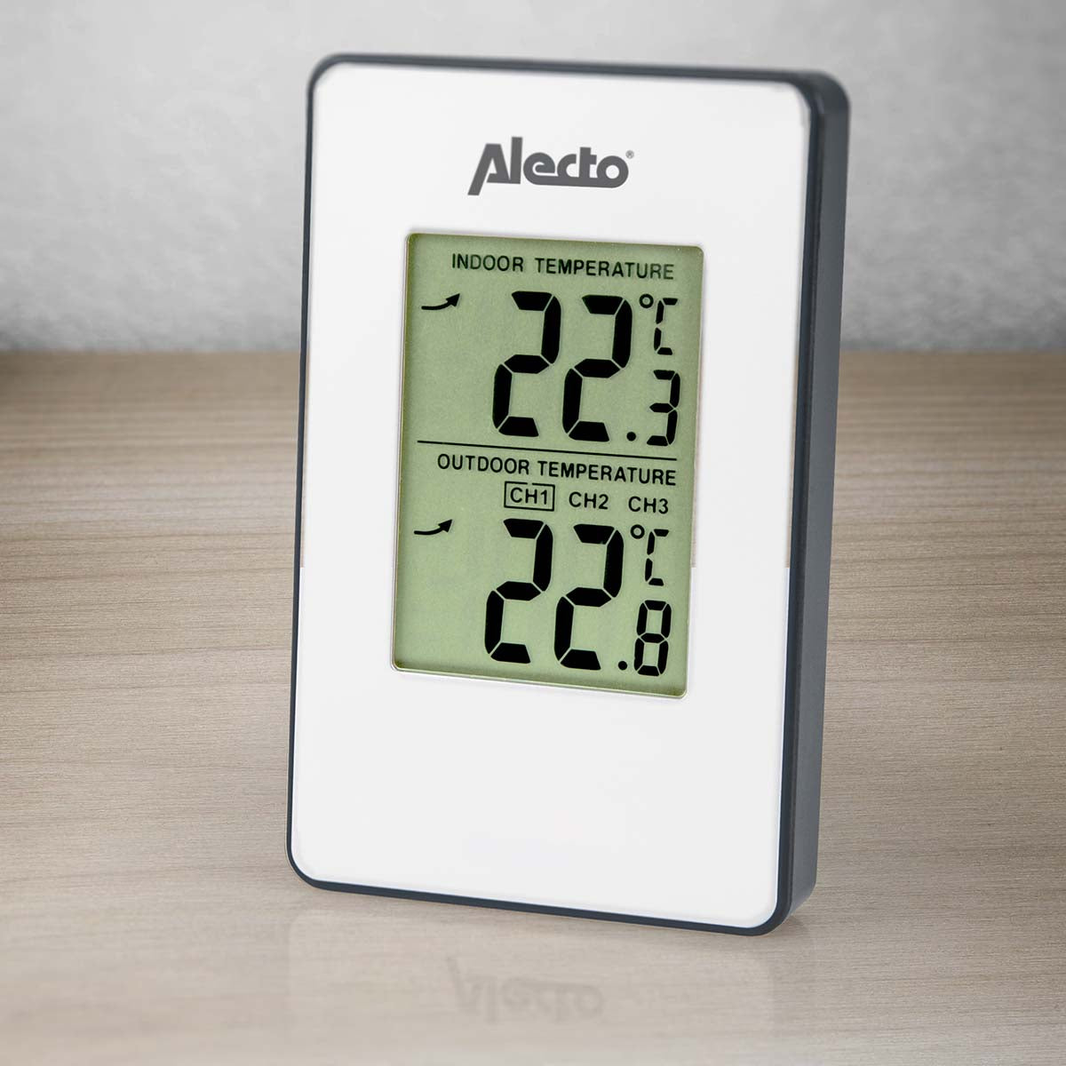 Alecto WS-1050 – Wetterstation, Funk (433 MHz), Innen/Aussen, inkl. Aussensensor – Weiss (2er-Pack)