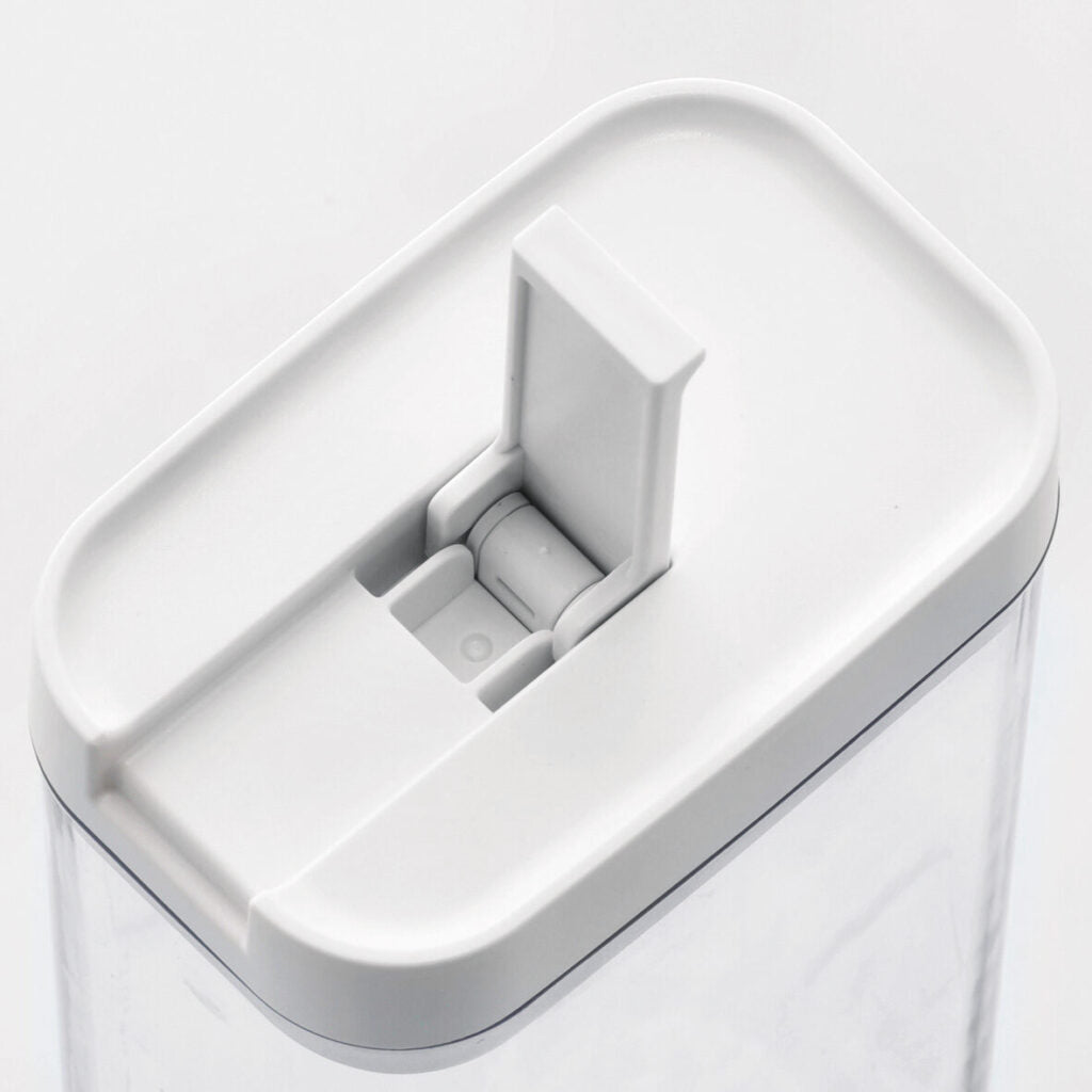 Zeller Present Vorratsdose 380 ml, 7 × 11 × 10 cm, ABS/PET/Silikon, vakuumierfähig, transparent/weiss