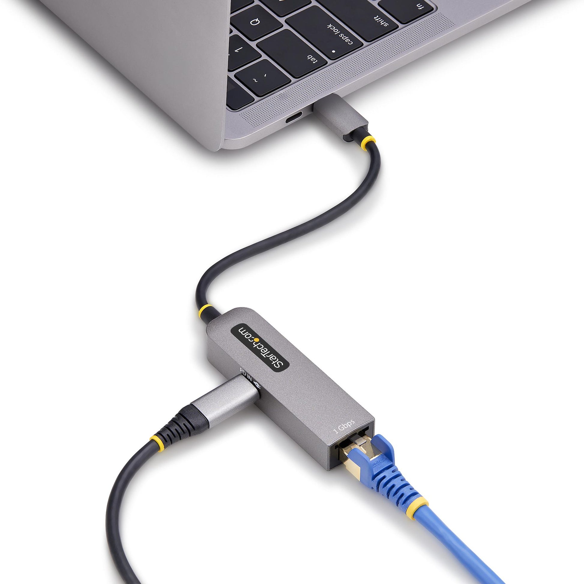 StarTech.com Netzwerkadapter USB-C zu RJ-45 – 1 Gbit/s, USB 3.2 Gen 1 (5 Gbit/s), 0,15 m – Grau