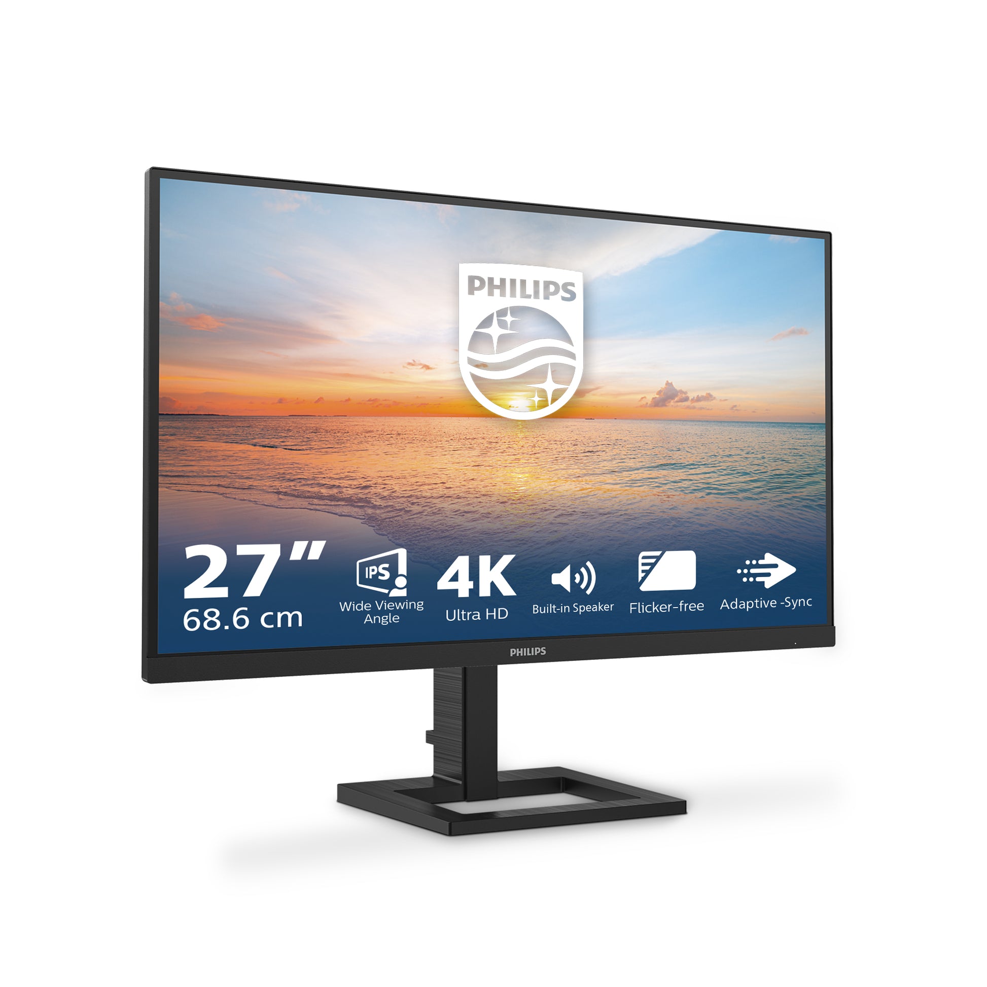 Philips 27E1N1800AE/00 – Monitor, 27", IPS, 60 Hz, 350 cd/m², Adaptive Sync, VESA 100 × 100, Schwarz