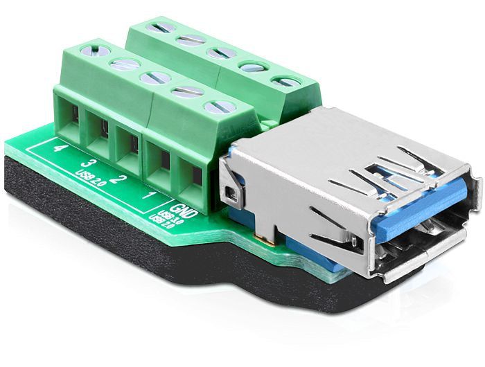 DeLOCK Terminalblock auf USB-A (Buchse) Adapter, USB 3.2 Gen 1, 65370