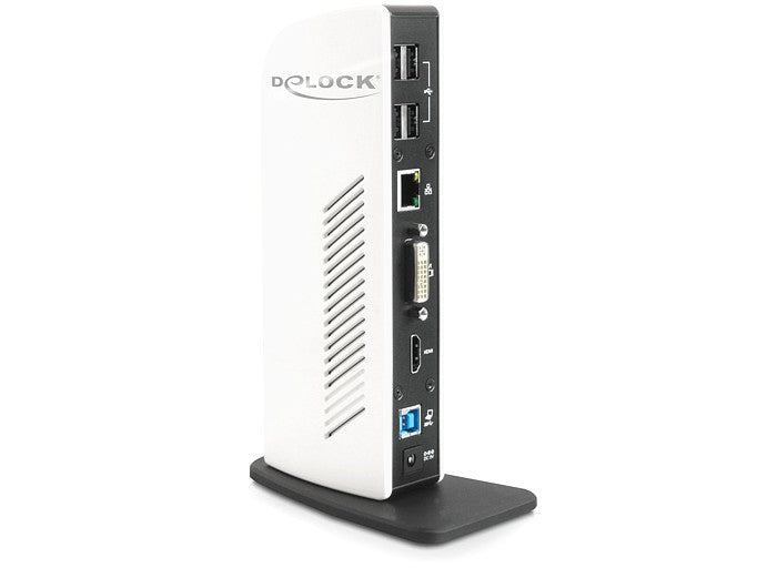 DeLOCK 87568 Dockingstation – USB 3.0, 1× HDMI, 1× DVI, 6× USB-A, GbE, 3,5 mm Audio, für Windows/Mac