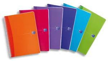 Elba Collegeblock A5, kariert, Spiralbindung, 90 Blatt, 90 g/m² – farbig sortiert