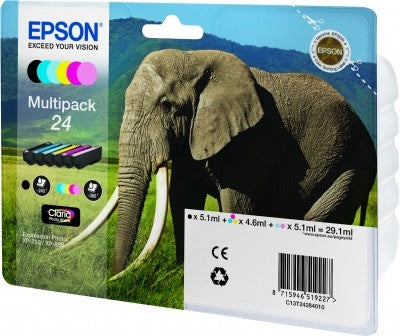 Epson Photo Ink Valuepack Nr. 24 Tintenpatronen-Multipack, 6 Farben (Original) – für XP-750/XP-850