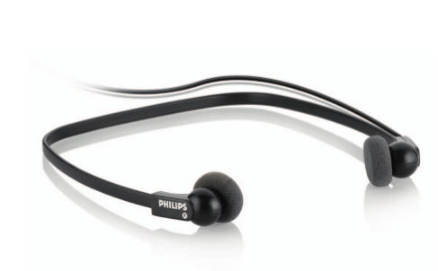 Philips LFH0234 – In-Ear Kopfhörer (Nackenband) – 3,5 mm Klinke – offen, 64 Ω – schwarz