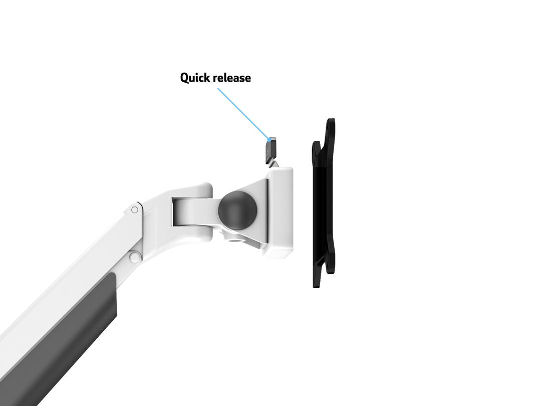 Multibrackets Gasliftarm HD 5617 – Monitorarm, bis 32", VESA 75 × 75 mm, 21 kg, Drehen, Weiss