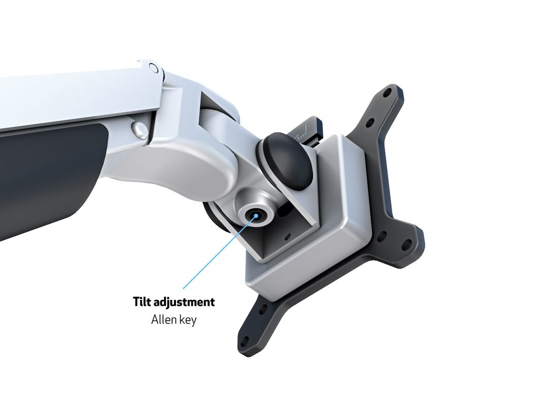 Multibrackets Tischständer Duo 3972 – Tischhalterung, Dual, bis 32", VESA 100 × 100 mm, 10 kg, neigbar, silber