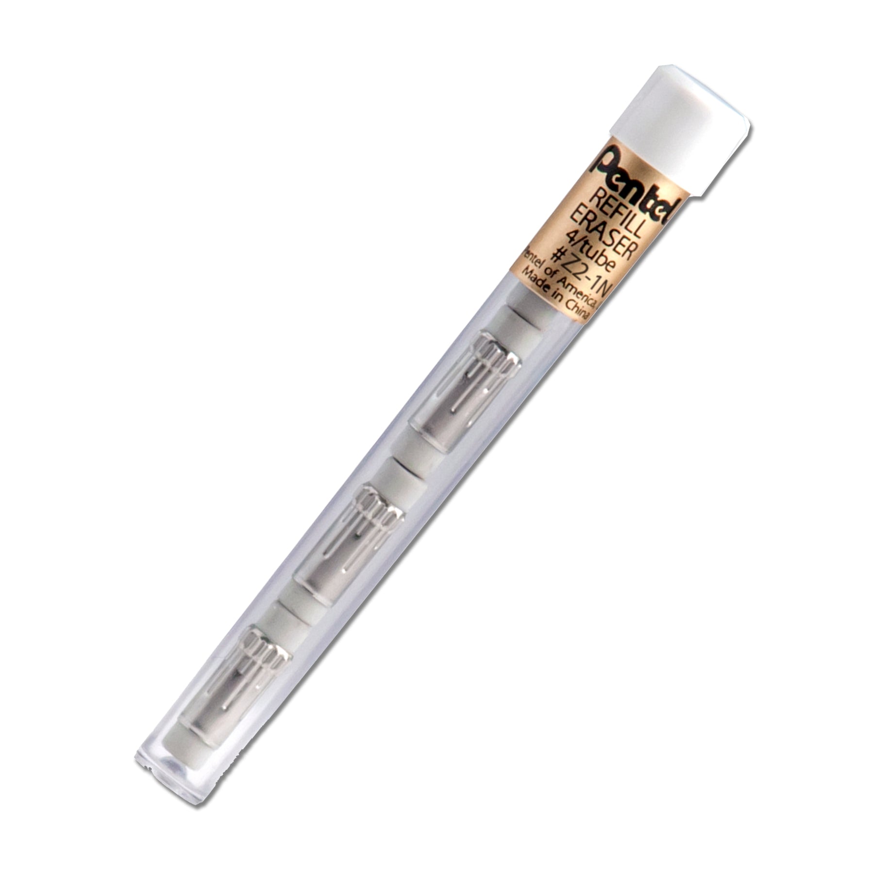Pentel Ersatzradierer – für Druckbleistifte – 4er-Pack – Weiss