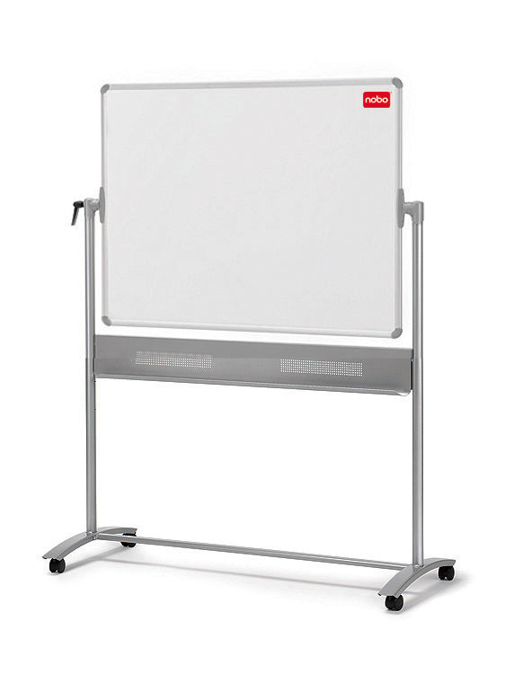 Nobo Whiteboard – 120 × 90 cm, lackierter Stahl, magnetisch, Alu-Rahmen, mobil, beidseitig