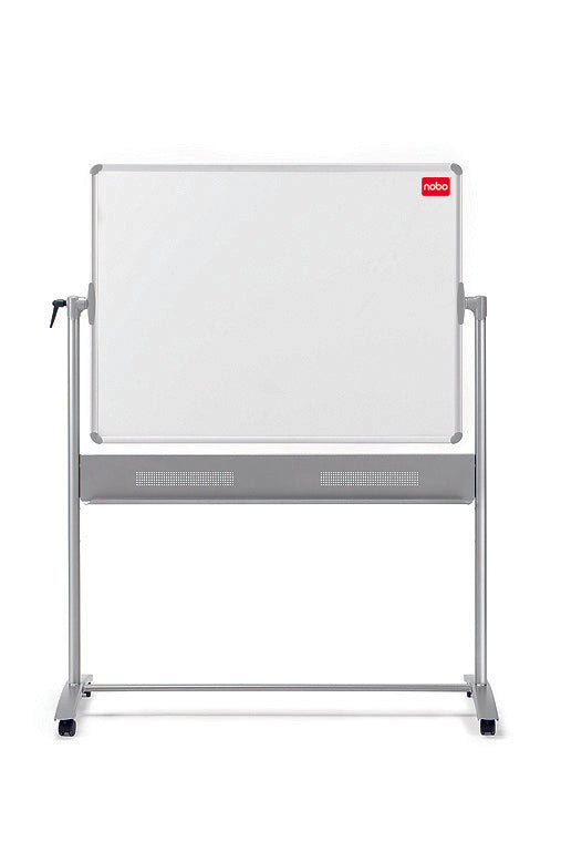 Nobo Whiteboard – 150 × 120 cm, lackierter Stahl, magnetisch, Alu-Rahmen, mit Ständer, beidseitig, drehbar