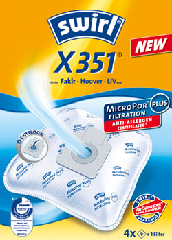 Swirl Staubbeutel X 351 – 4 Stück, für Hoover, Rowenta, Moulinex und andere