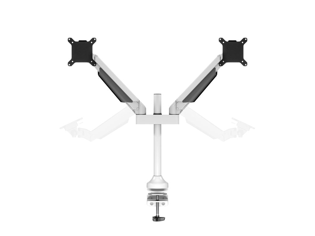 Multibrackets Monitorarm, Dual, bis 32", 10 kg, neigbar, weiss