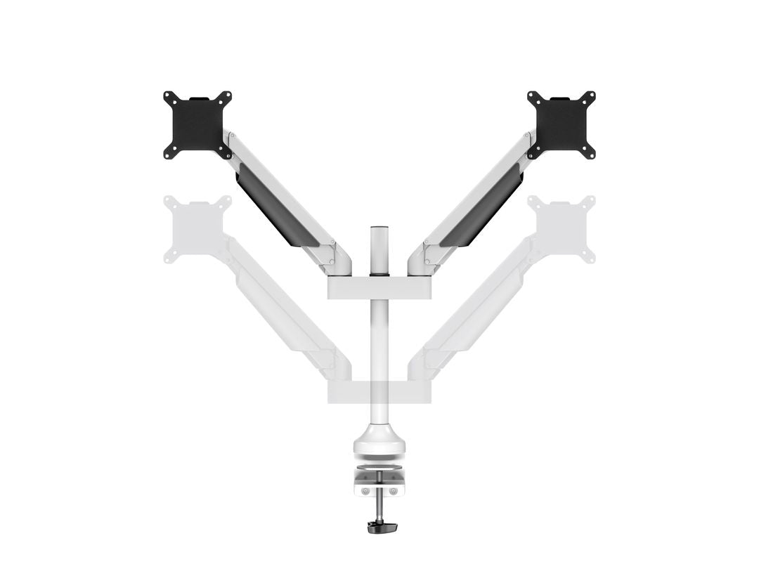 Multibrackets Monitorarm, Dual, bis 32", 10 kg, neigbar, weiss