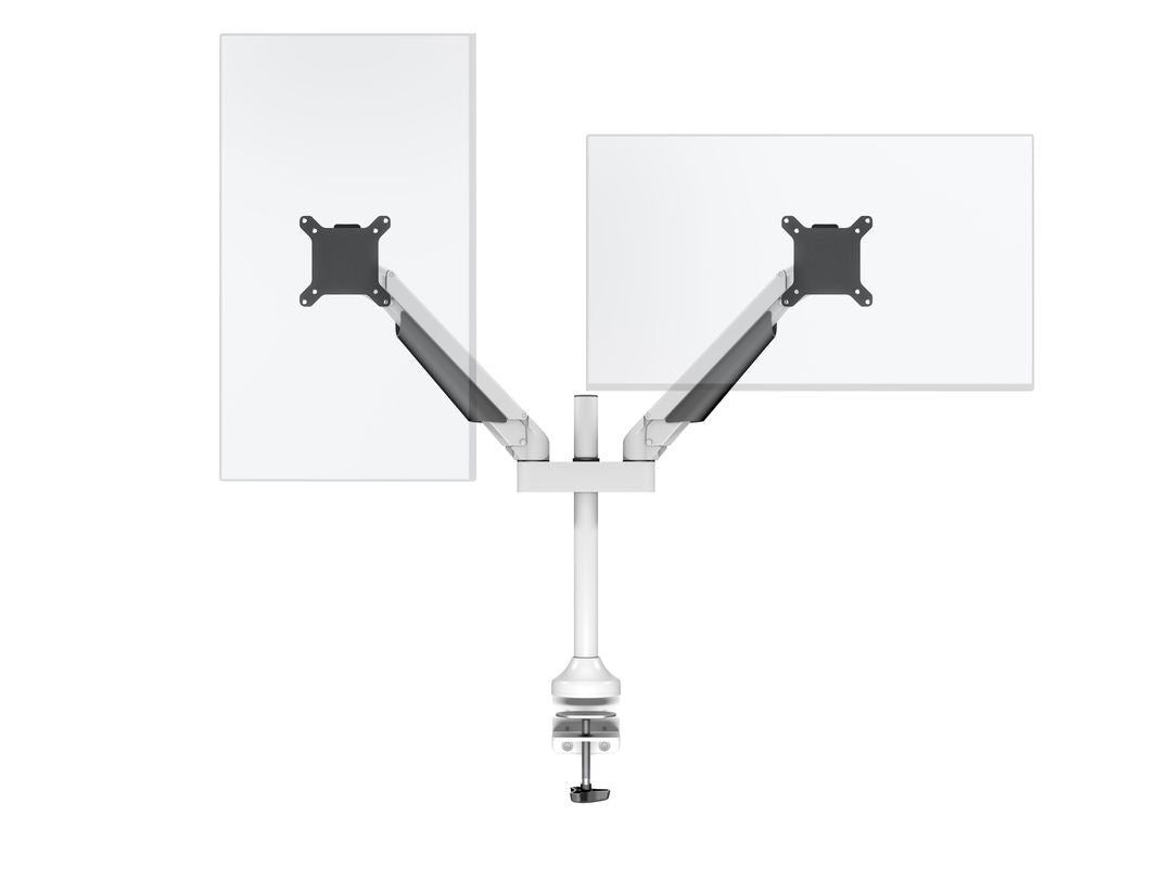 Multibrackets Monitorarm, Dual, bis 32", 10 kg, neigbar, weiss