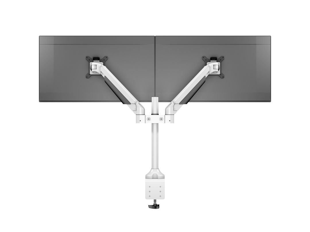 Multibrackets Monitorarm, Dual, bis 32", 10 kg, neigbar, weiss