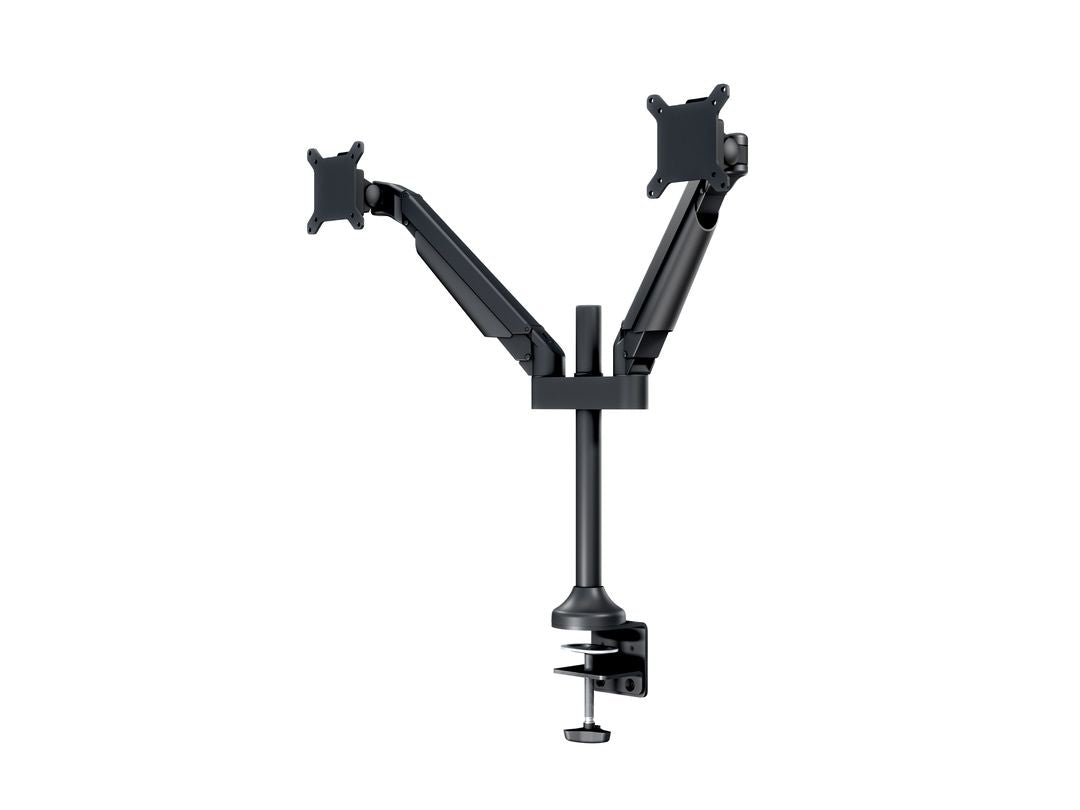 Multibrackets Gasliftarm HD 2593 – Monitorarm, Dual, Tischklemme, bis 32", VESA 100 × 100 mm, 21 kg, schwarz