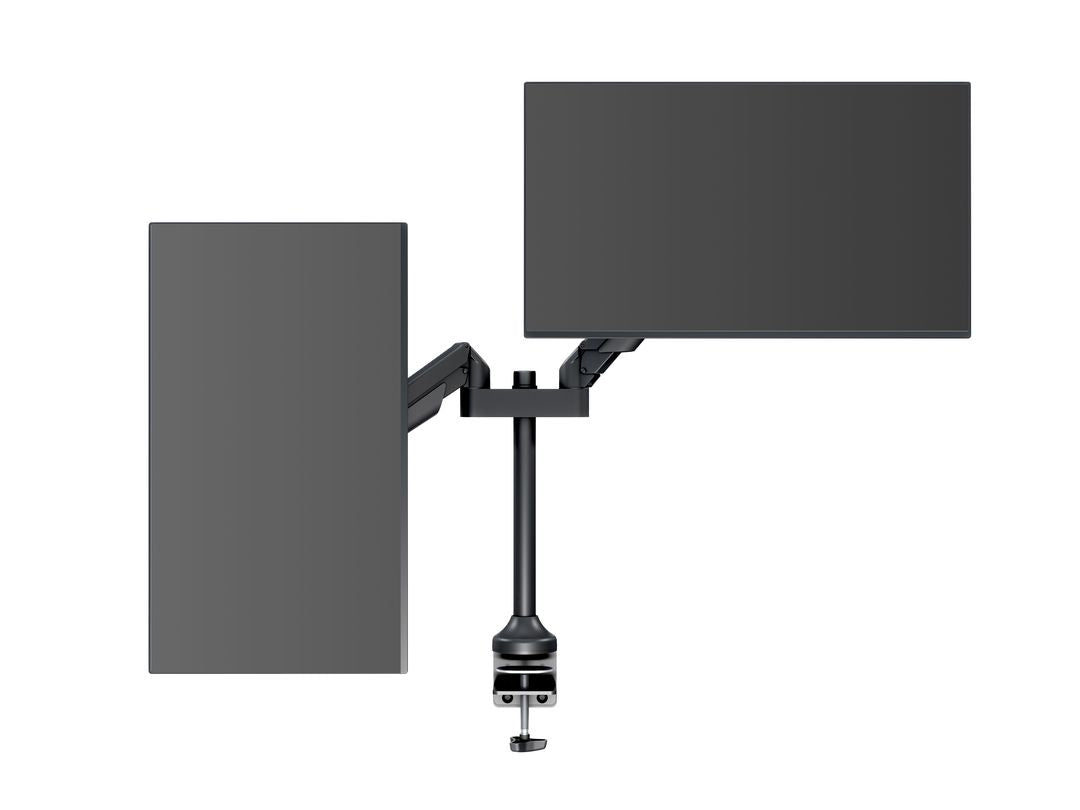 Multibrackets Gasliftarm HD 2593 – Monitorarm, Dual, Tischklemme, bis 32", VESA 100 × 100 mm, 21 kg, schwarz