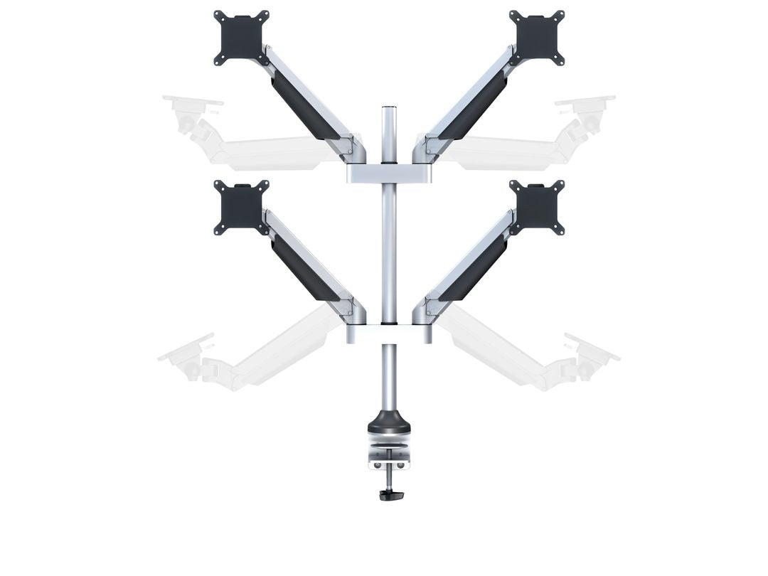 Multibrackets 7228 – Tischhalterung, Quad, Standfuss, bis 32", VESA 75 × 75 mm, 10 kg, neigbar, silber
