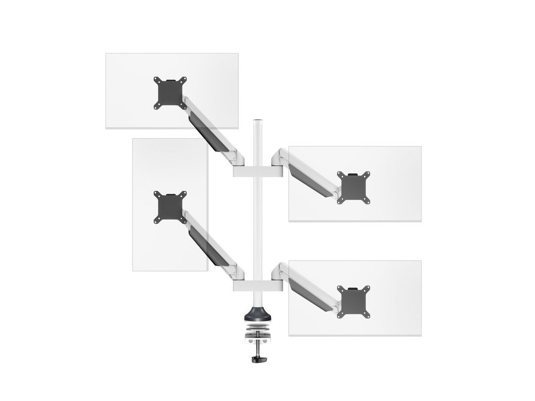 Multibrackets Monitorarm, Quad, bis 32", 10 kg, neigbar, weiss