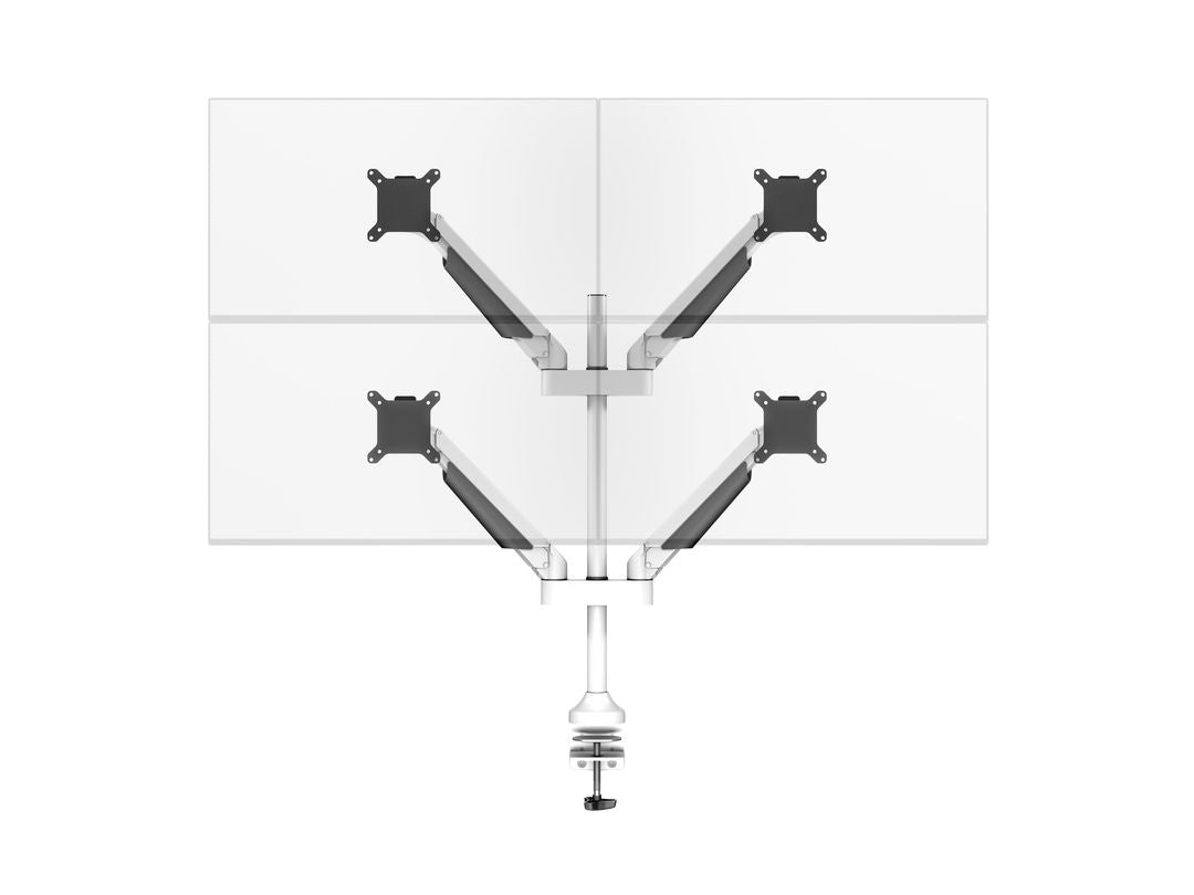 Multibrackets Monitorarm, Quad, bis 32", 10 kg, neigbar, weiss