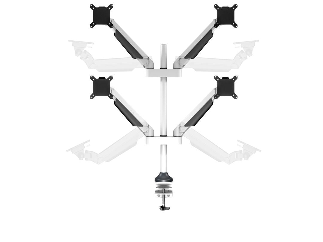 Multibrackets Monitorarm, Quad, bis 32", 10 kg, neigbar, weiss